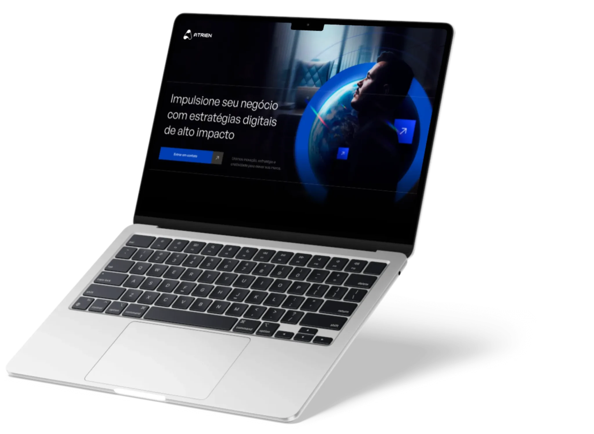 Laptop com landing page